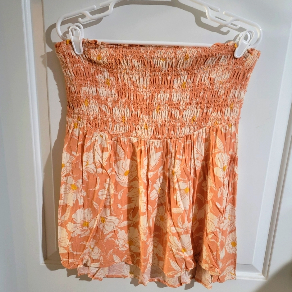 Strapless Floral Blouse